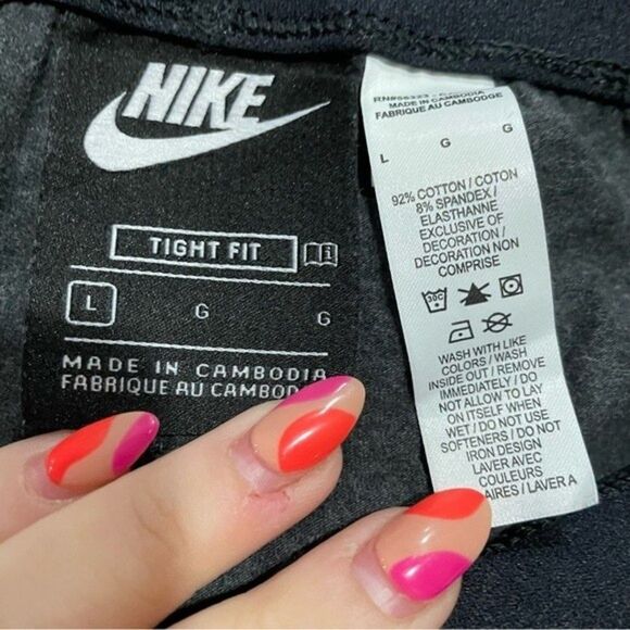 Nike Charcoal Grey Gold Metallic Logo Activewear Leggings - Picture 3 of 3